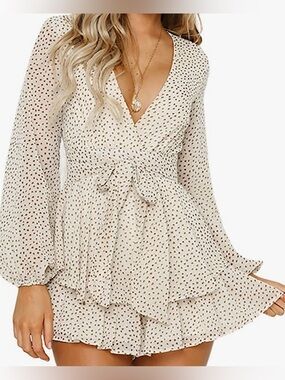 💫3/$20 Leopard Dot Layered Ruffle Romper
